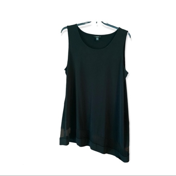 𝅺alfani Asymmetrical sleeveless black top - Picture 1 of 7